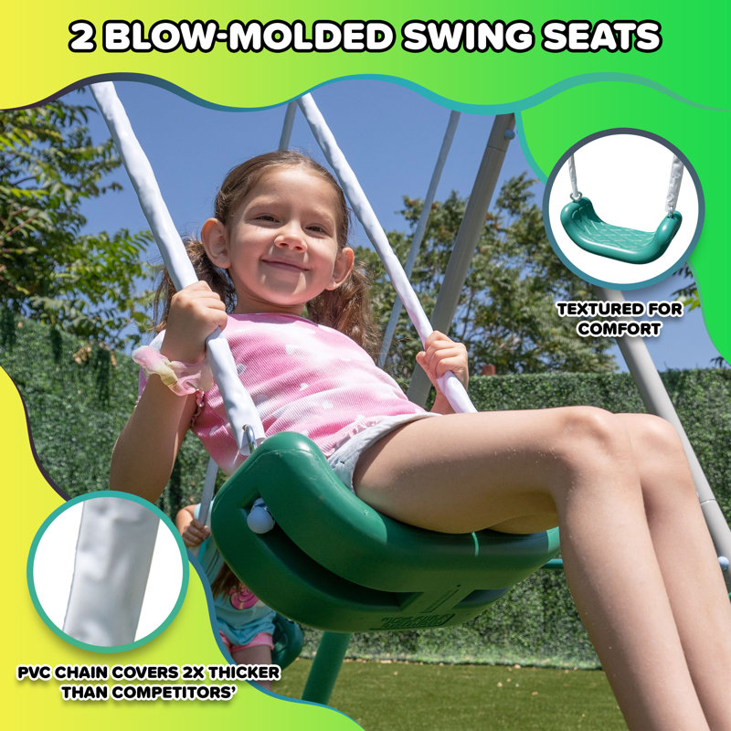 The Swing Company Northridge Metal Swing Set with Saucer Swing and
